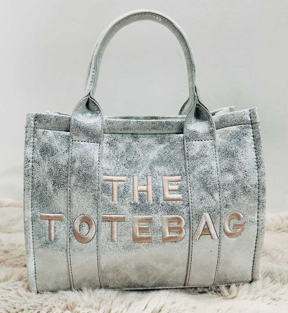 Sac The Tote Bag argenté petit