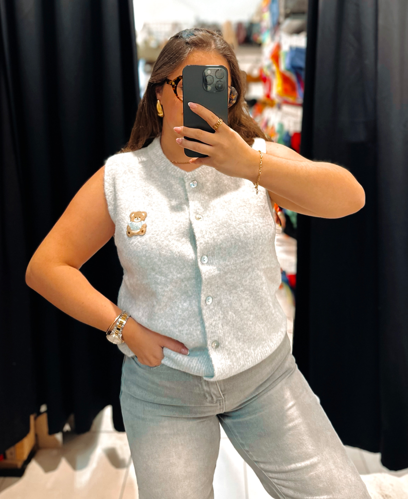 Gilet nounours gris