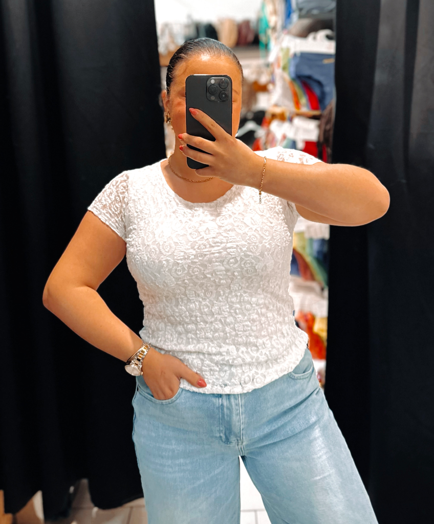 T-shirt dentelle blanc