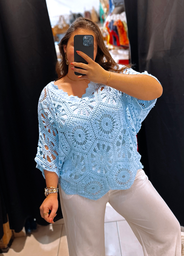 Blouse Jade bleu ciel