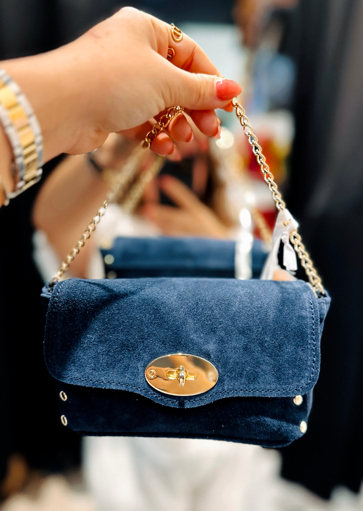 Sac Lou bleu marine daim