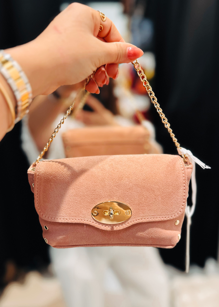 Sac Lou rose daim