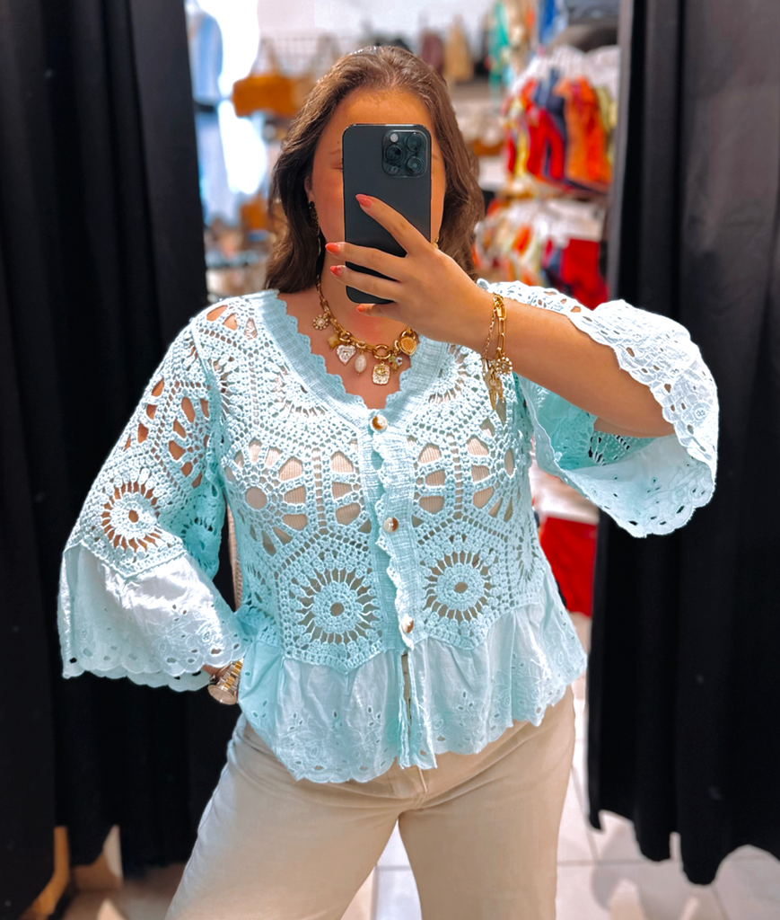 Gilet Elza turquoise