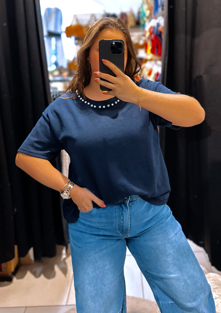 T-shirt Lucile bleu marine