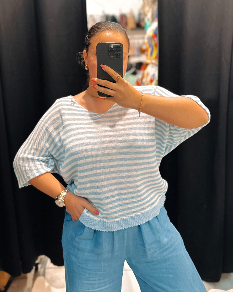 Blouse Régine bleue ciel