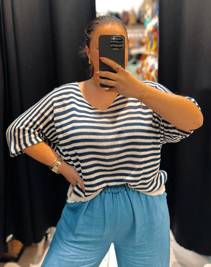 Blouse Régine bleue marine