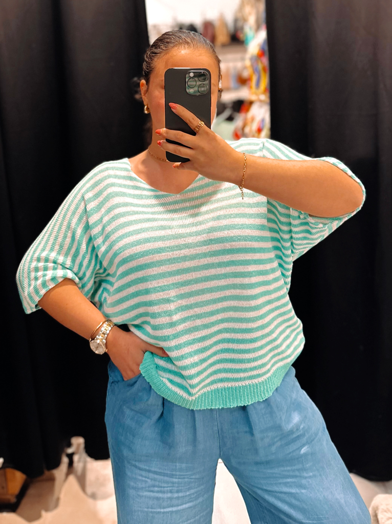 Blouse Régine turquoise