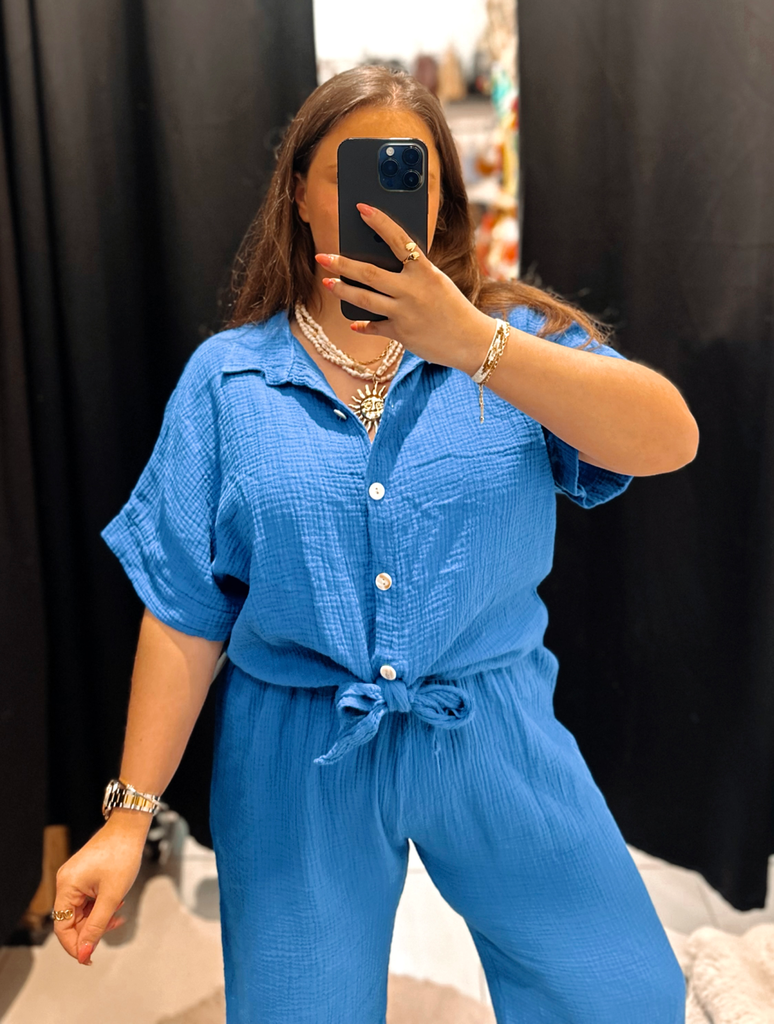 Chemise Agnès bleu roi