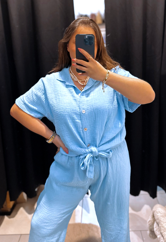 Chemise Agnés bleue ciel