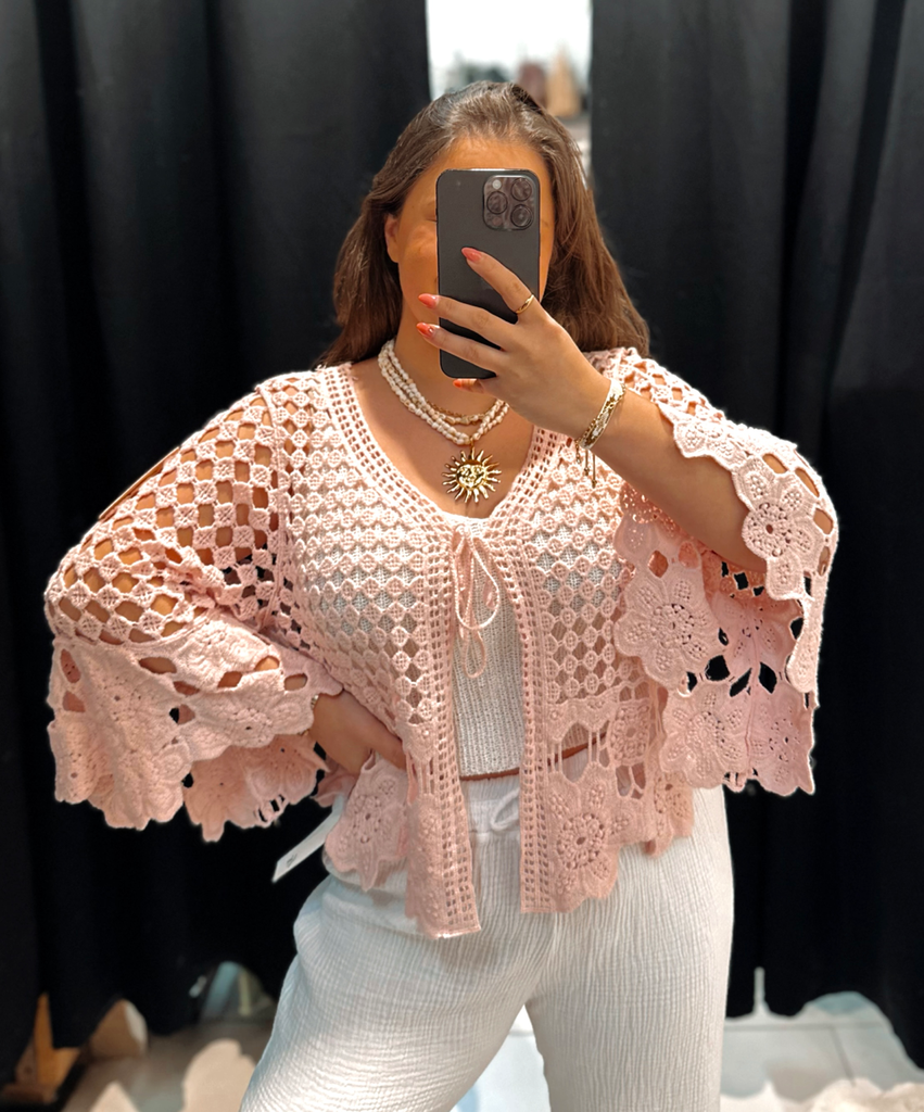 Gilet Mara rose pâle