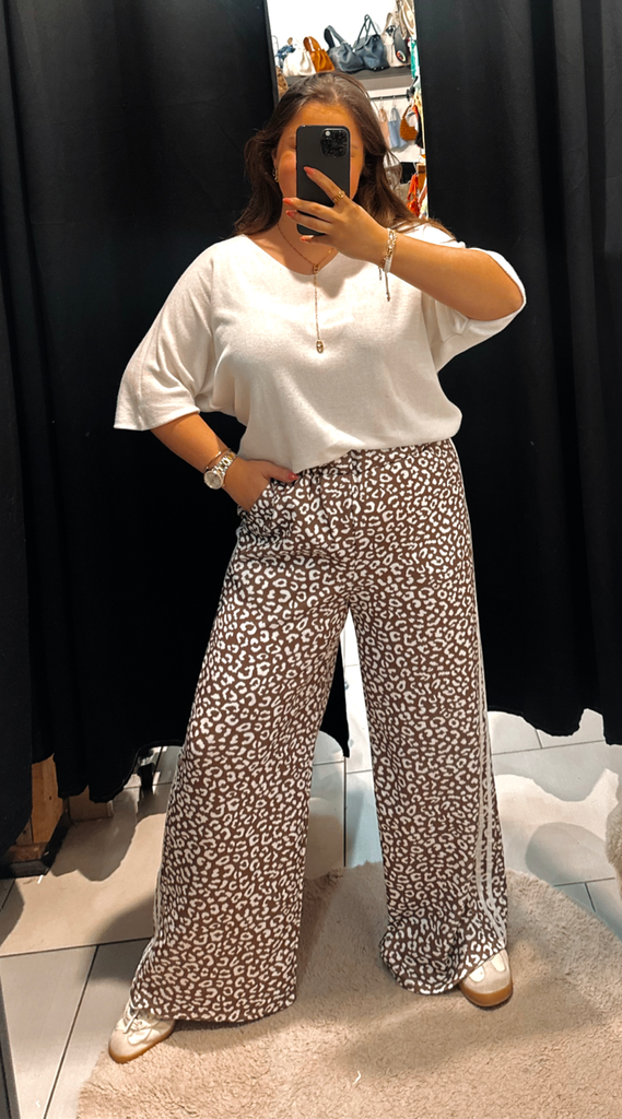 Pantalon léopard chocolat
