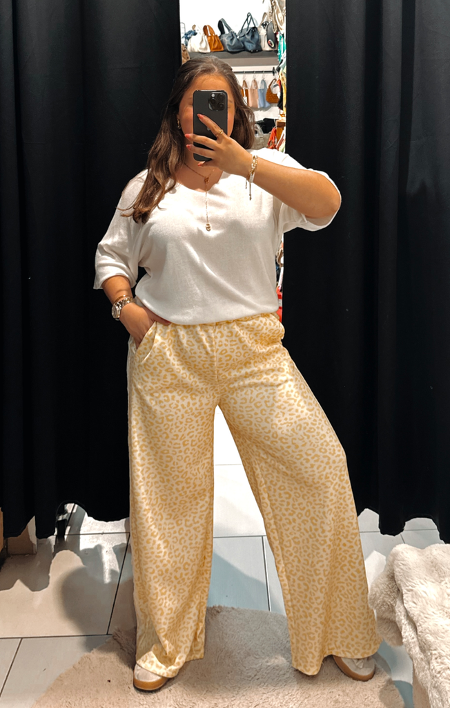 Pantalon léopard jaune