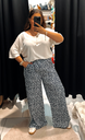 Pantalon léopard bleu marine