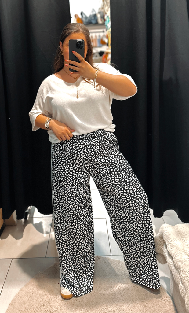 Pantalon léopard noir