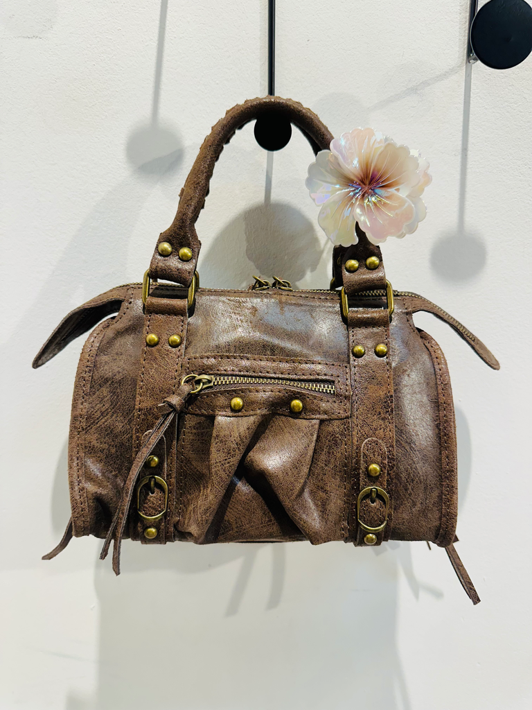 Petit sac gaga en cuir chocolat