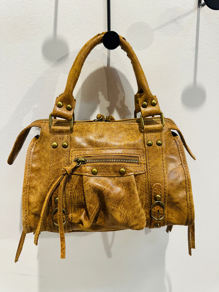 Petit sac gaga en cuir camel