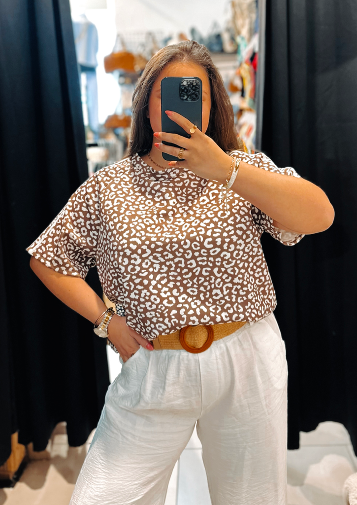 T-shirt léopard chocolat