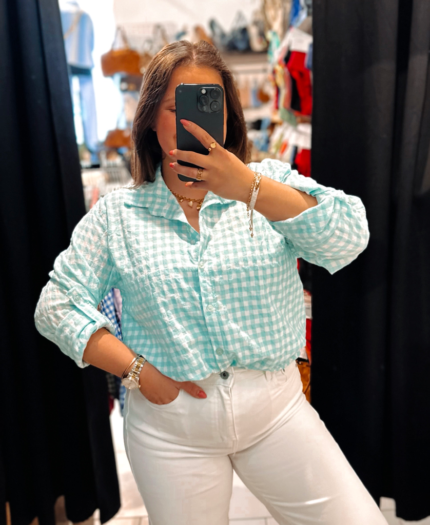 Chemise Huguette turquoise