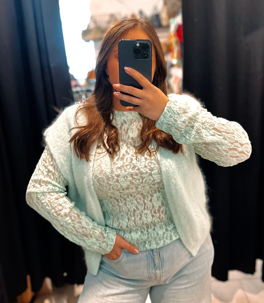 Gilet Laurène vert d’eau