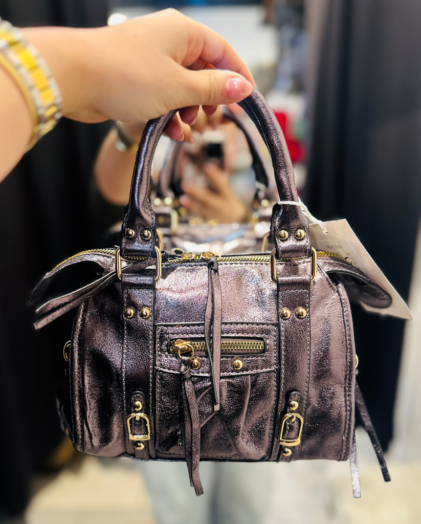 Sac gaga gris foncé brillant