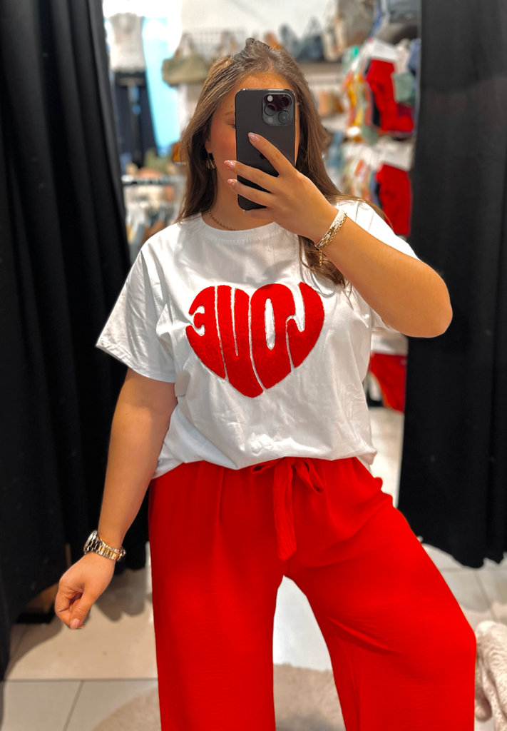 T-shirt love rouge