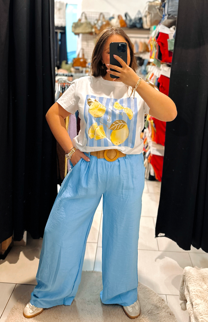 Pantalon Alba bleu ciel