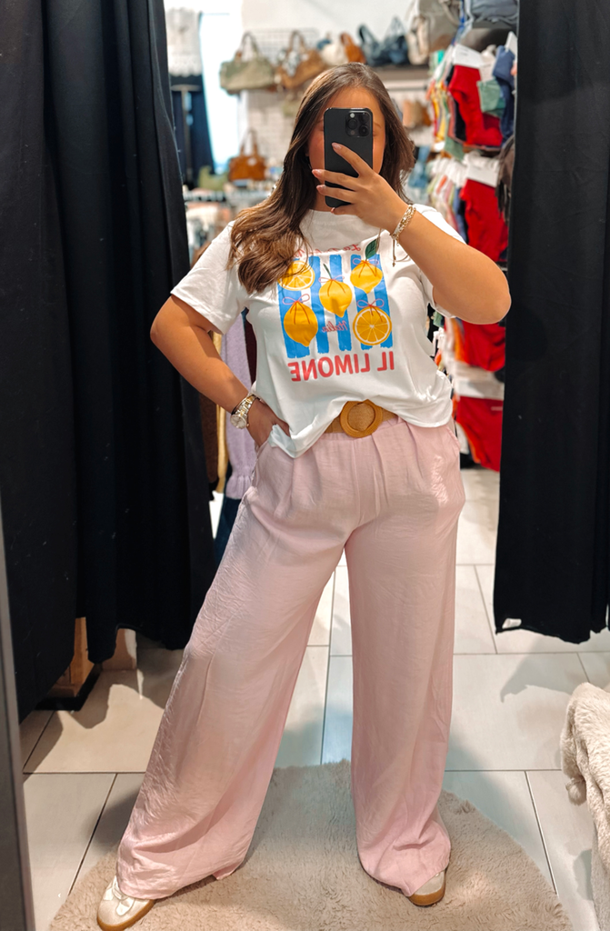 Pantalon Alba rose pâle