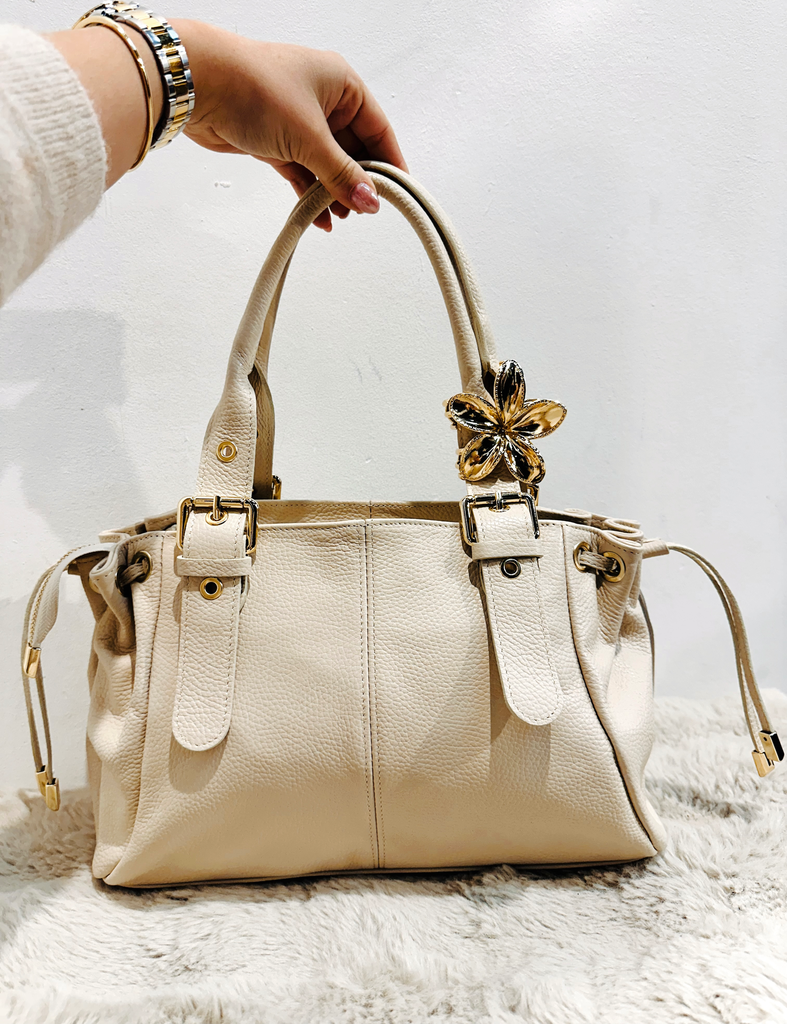 Sac Gérard crème en cuir