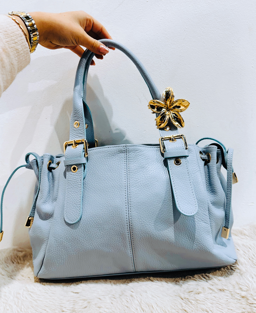 Sac Gérard bleu ciel en cuir