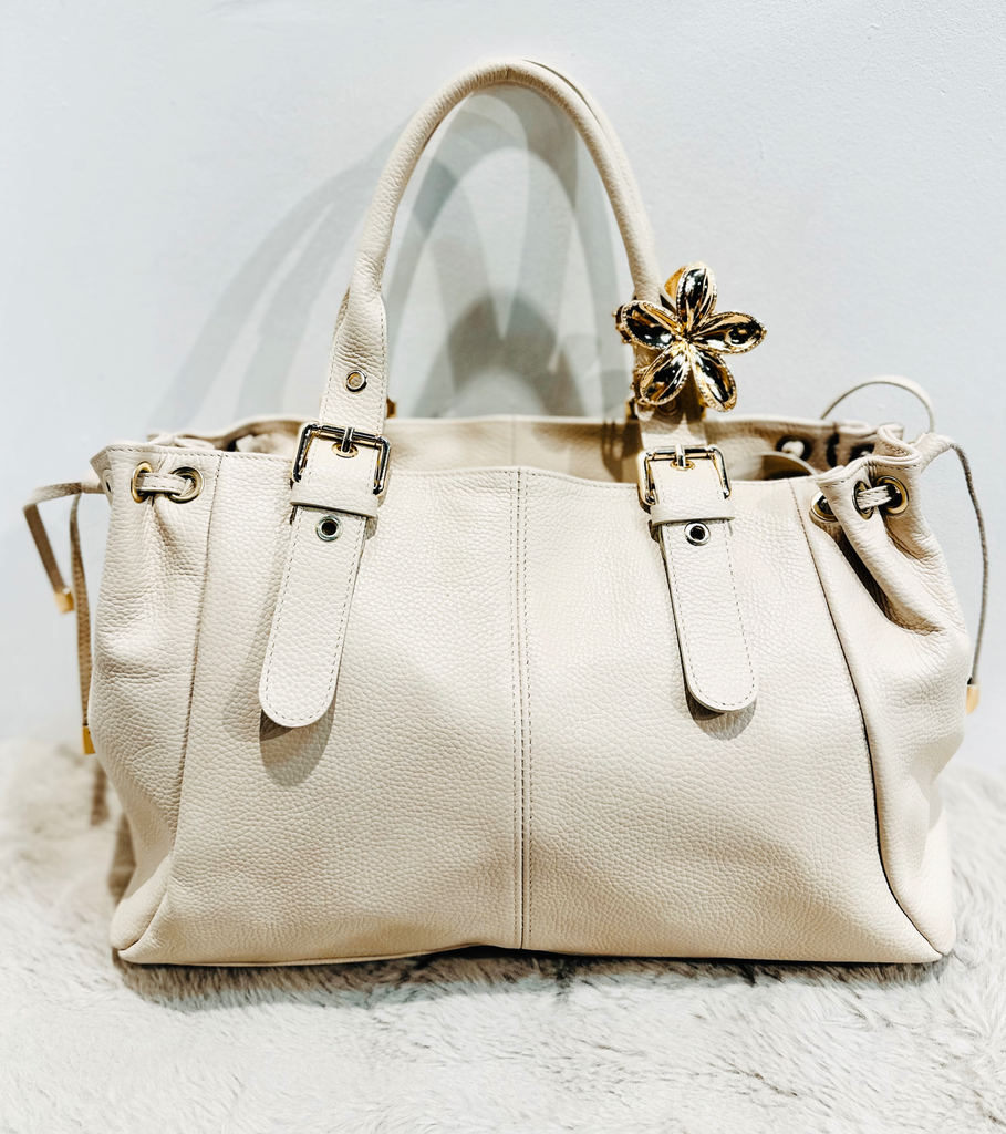 Sac Gérard XL crème en cuir