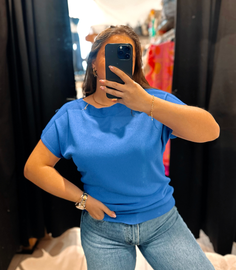 Blouse Suzie bleue électrique