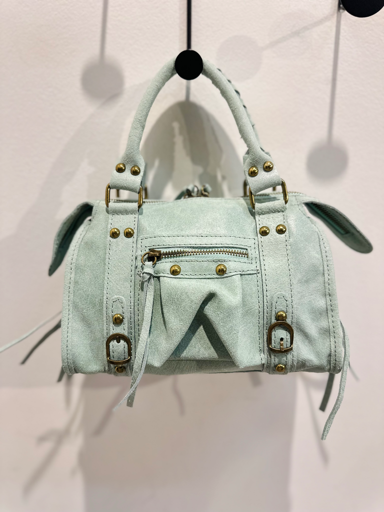 Petit sac gaga en cuir vert d’eau