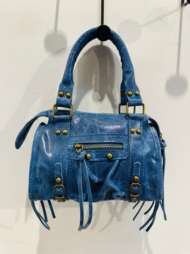 Petit sac gaga en cuir bleu