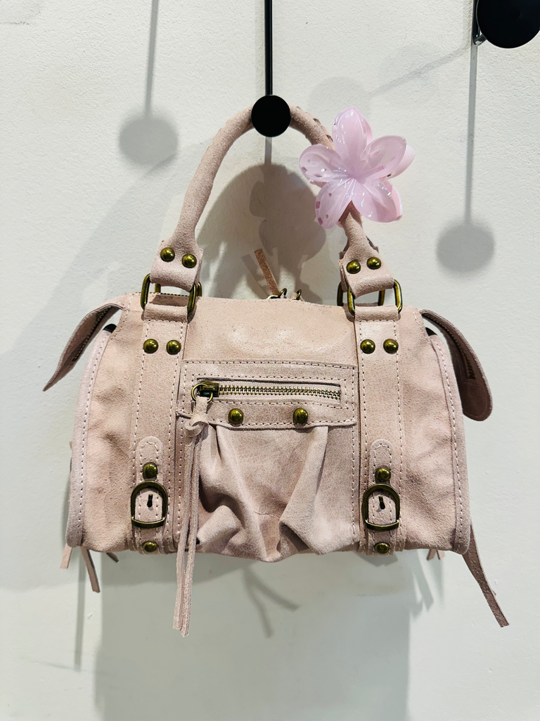 Petit sac gaga en cuir rose pâle