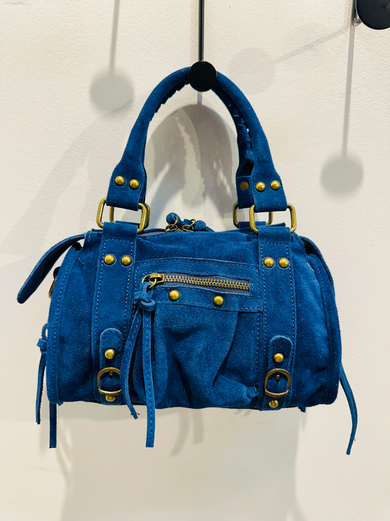 Petit sac gaga en daim bleu