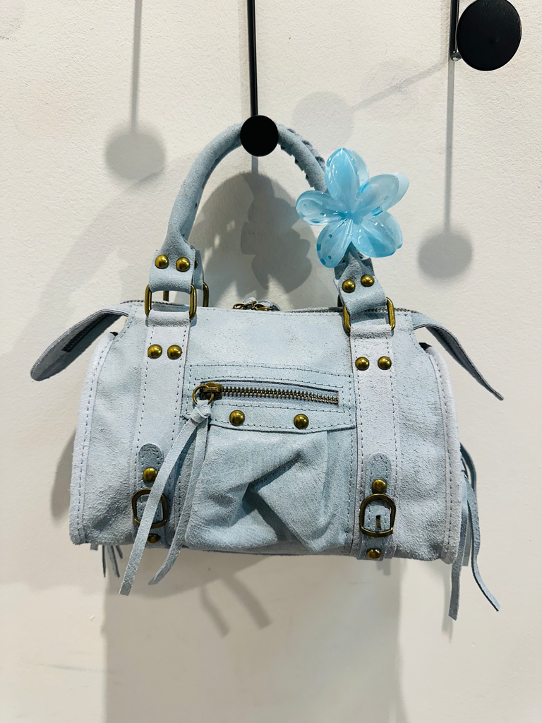 Petit sac gaga en daim bleu ciel