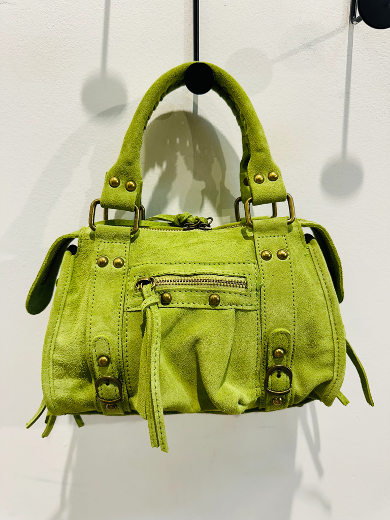 Petit sac gaga en daim vert pomme