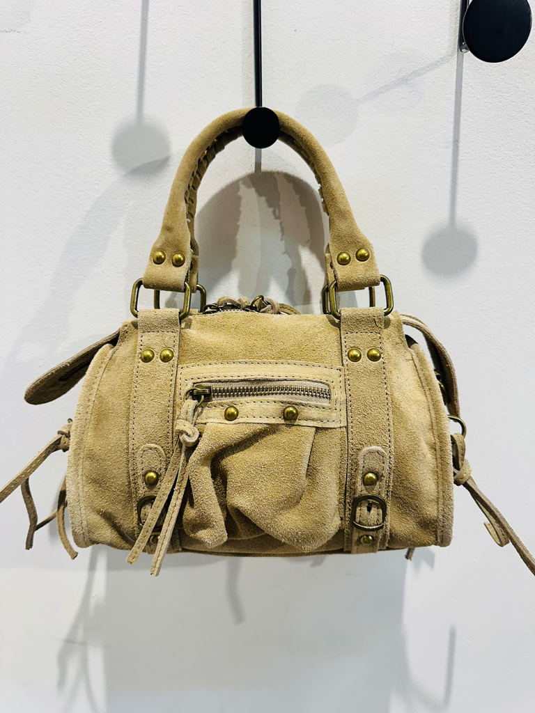 Petit sac gaga en daim beige