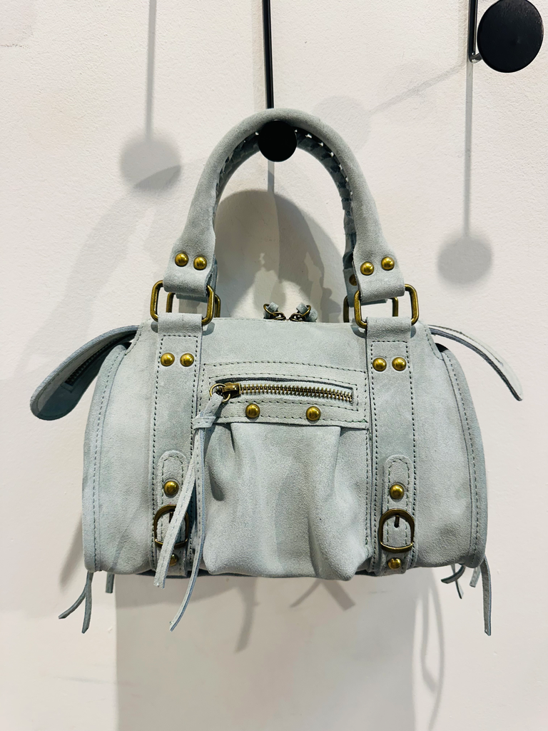 Petit sac gaga en daim vert d’eau