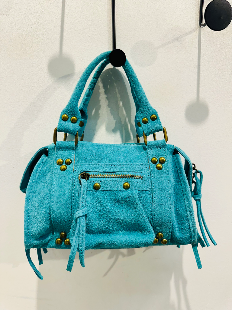 Petit sac gaga en daim turquoise