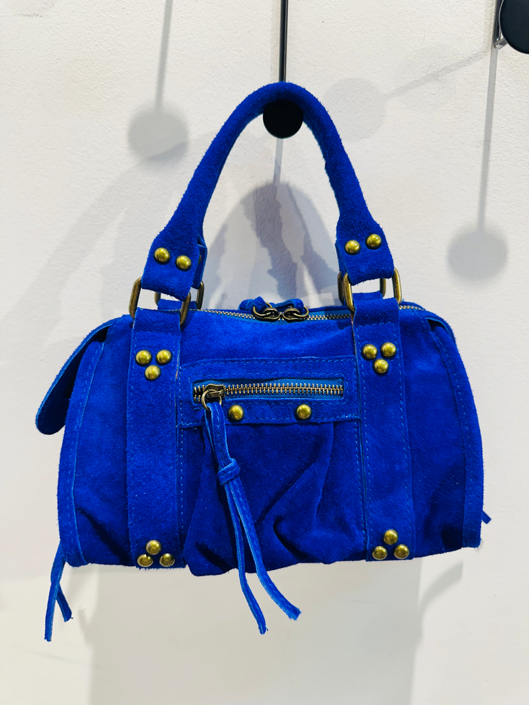 Petit sac gaga en daim bleu électrique