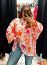 Chemise coquillage gaz de coton rose et orange