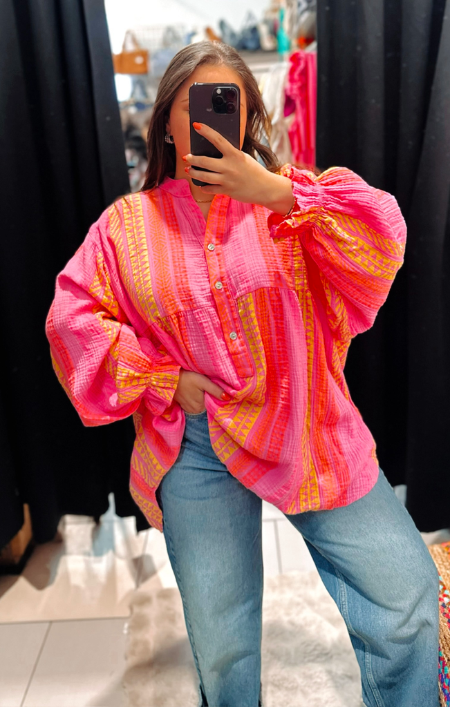 Chemise Gaëlle Gaz de coton rose