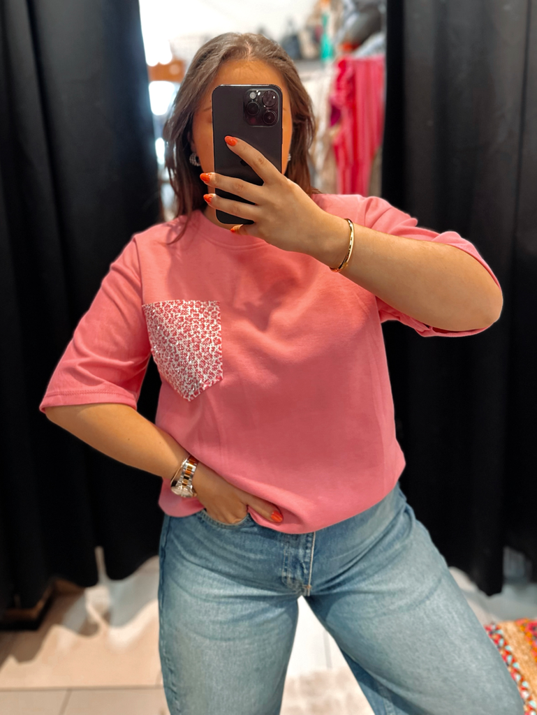 T-shirt Léo rose