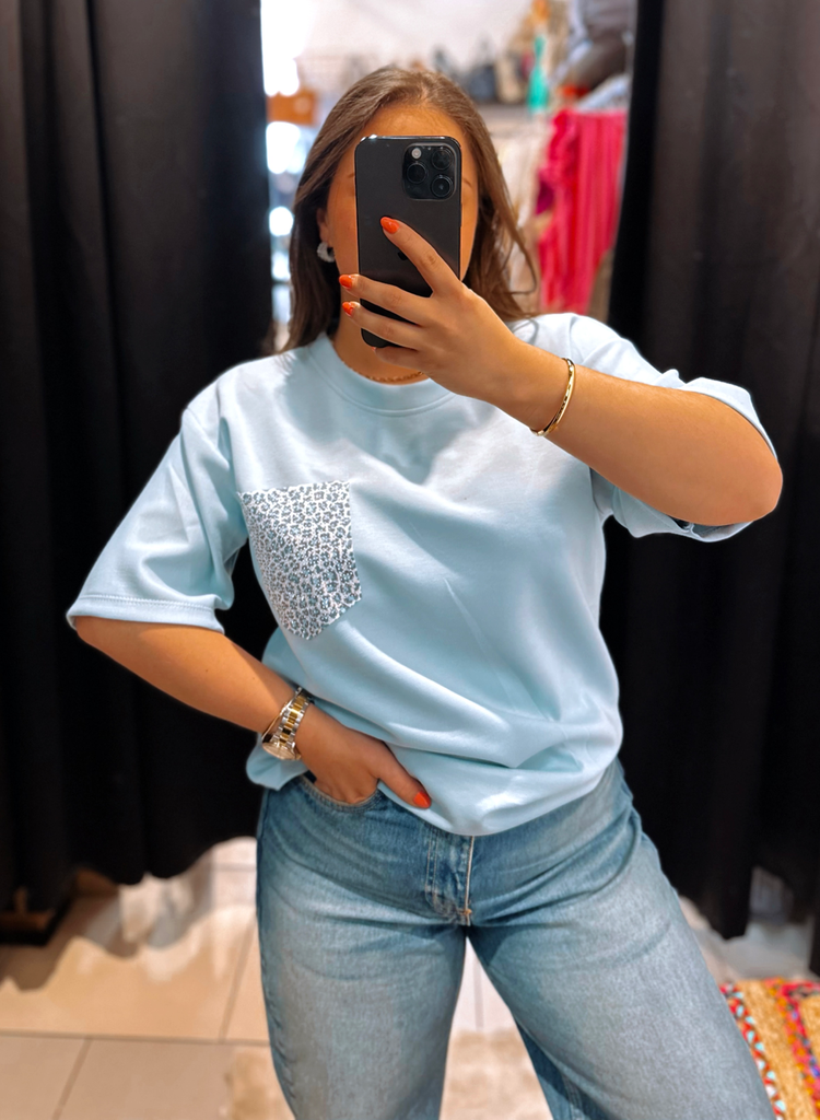 T-shirt Léo bleu ciel