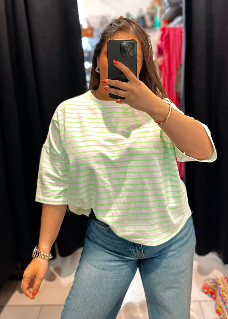 T-shirt marin vert fluo