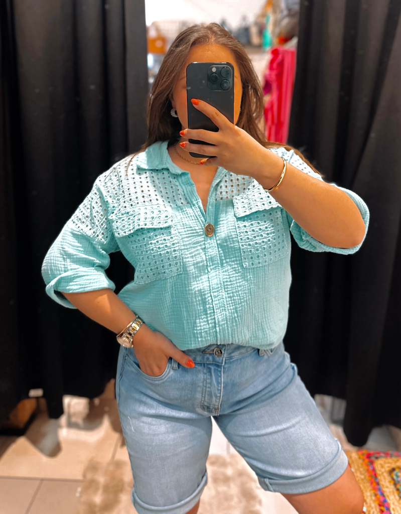 Chemise Maëlle turquoise