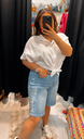Short en jean avec strass