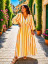 Robe Angelina orange et jaune