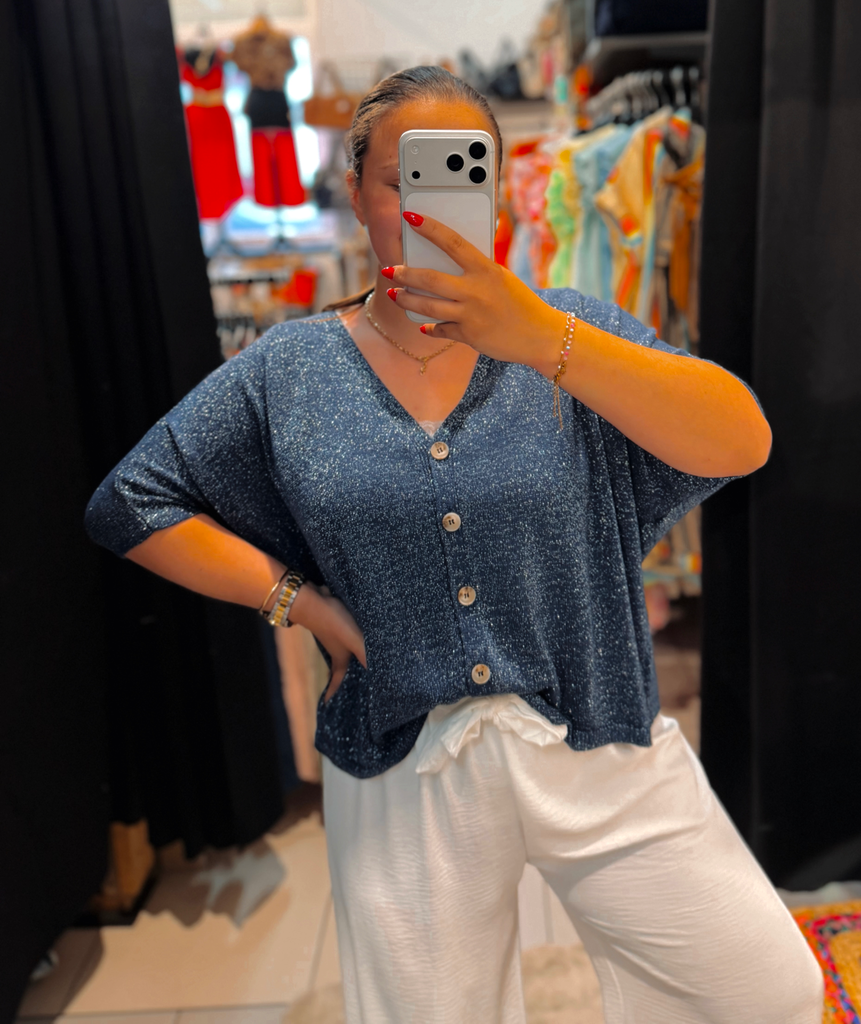 Gilet Angèle bleu marine